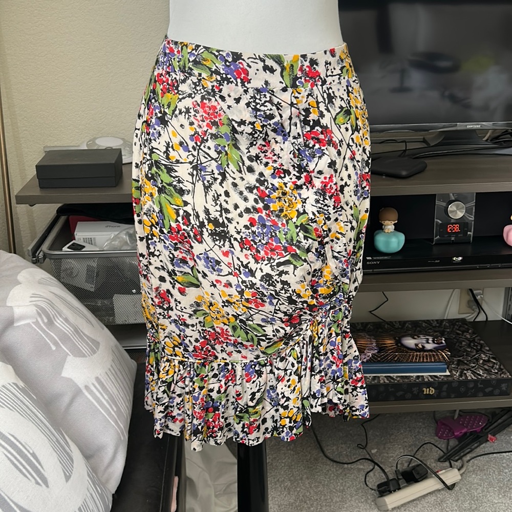 Anthropologie edme & esyllte floral print ruffle skirt 6 - Picture 2 of 7